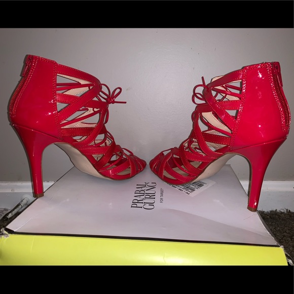 Prabal Gurung for Target - Red Lace Up Heels - Picture 3 of 8